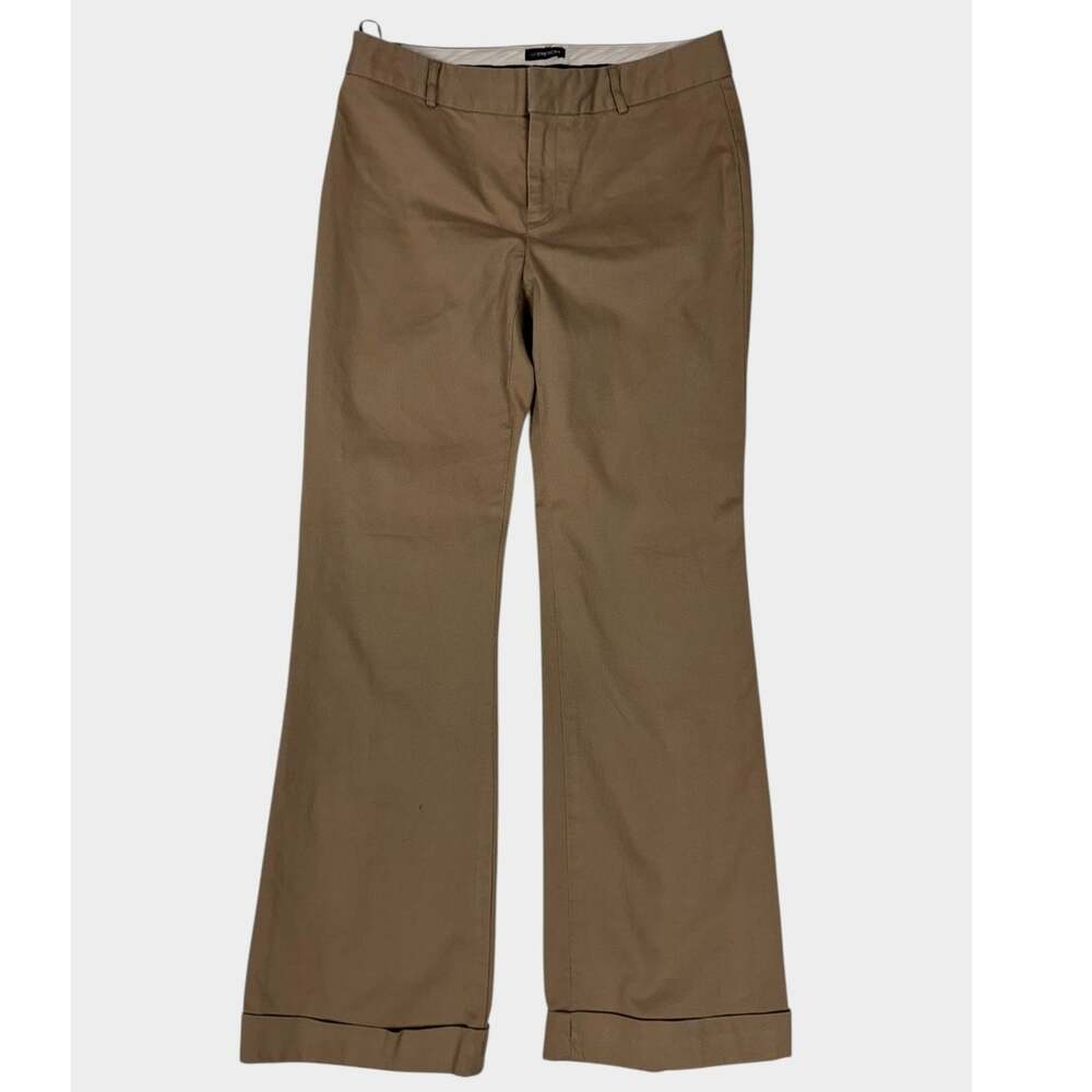 GAP Womens Size 6 Modern Fit Flare Cuffed Khaki Beige Pants Cotton Spandex